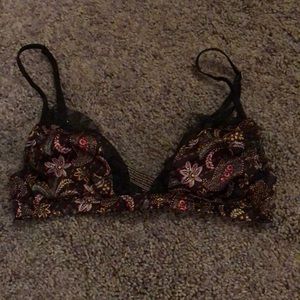 victoria secret lace trim silk bralette